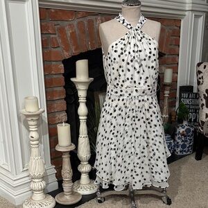 White House Black Market Polka Dot Halter Dress